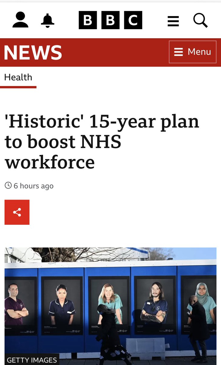 ParkeAileen's tweet image. NHS 15yr #WorkforcePlan 

⬆️ expansion in training places for healthcare staff in England. A 15yr plan to fill #NHS staffing shortages 

Pay will not feature. The plan focuses on how many training places are needed to increase👩🏻‍🎓. Is pharmacy mentioned🤔⤵️

bbc.co.uk/news/health-66…