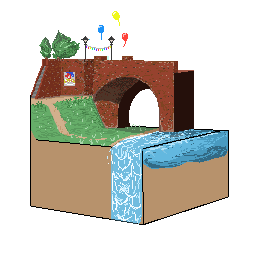 ドット絵で立体背景。