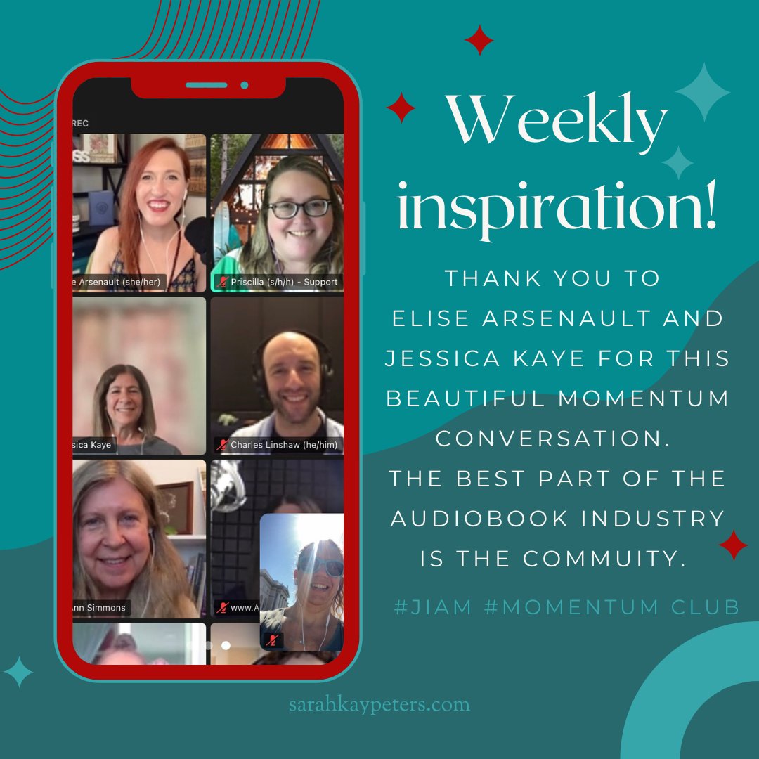 #JIAM Thank you to <a href="/eliseacts/">Elise Arsenault</a> for the wonderful Momentum Conversation with Jessica Kaye from Curated Audio. The best part of the audiobook industry is the community. It was so wonderful to get to know you, Jessica! #curatedaudio #JIAM #audiobooknarrator