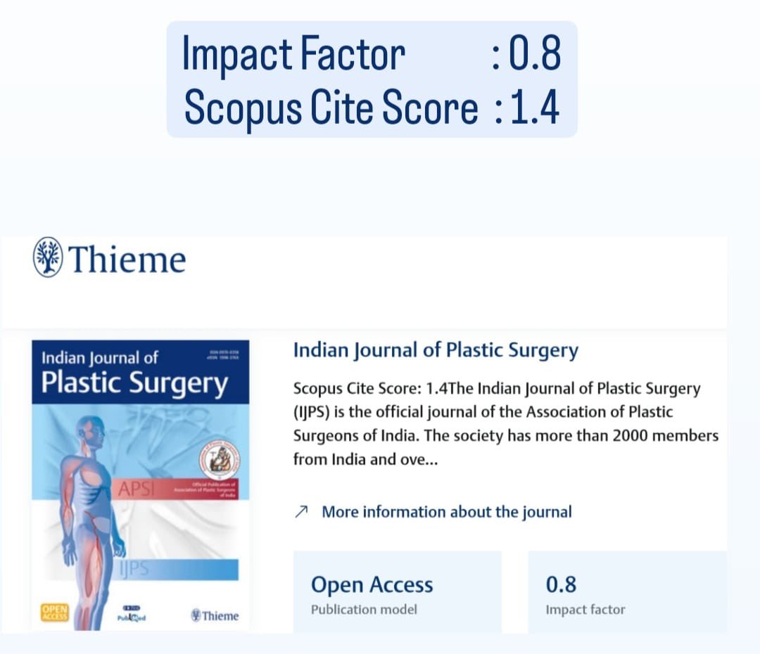 JournalPlastic's tweet photo. Glad to share the Good News to you all… #Publishorperish #IndianJournalofPlasticSurgery https://t.co/6BR6jA58hU