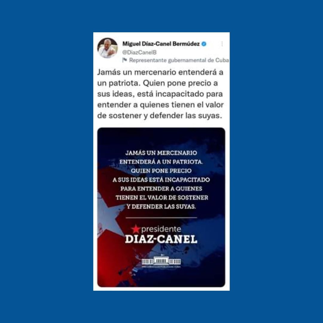 Hoy esta frase podría haberla dicho un opositor de la #dictadura y tendría más sentido》bit.ly/436bdTj #DiazCanelVendePatria #CubaEsUnaDictadura #NoMasPropagandaPolítica #CubaEstaSecuestrada #LibertadParaCuba #LibertadParaLosPresosPoliticos