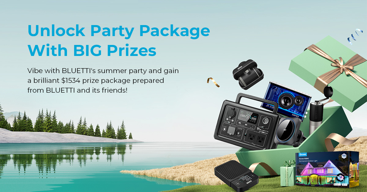#GIVEAWAY ANNOUNCEMENT
Party, Chill, Win! Summer Giveaway Begins 🎉🎉
🌊 🥳 Vibe with BLUETTI's summer party and gain a
✨ brilliant $1534 prize package✨ from BLUETTI and its friends!

Prize - Party Package*1 $1534 includes
🎁 @bluetti_official @bluetti_canada: 
EB3A&amp;PV200 $708