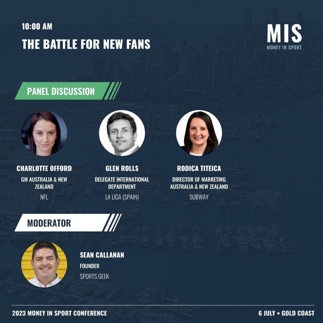 For our second session of the conference, we will redirect our attention towards the fans. 

Moderator <a href="/seancallanan/">Sean Callanan</a>  Callanan will be joined by <a href="/CharlotteOfford/">Charlotte Offord</a>, <a href="/GlenRols/">Glen Rolls</a> &amp; Rodica Titeica who will offer valuable insights on the strategies they employ to expand their audience.