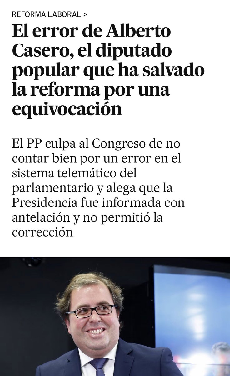 Ramonjurado's tweet photo. Dice @NunezFeijoo que la Reforma Laboral es buena para #España.

Hasta ahí, de acuerdo.

Lo curioso e hipócrita es que todo el PP, su partido, votó en contra de la reforma salvo el diputado Casero que votó a favor por equivocación.

Y así todo. https://t.co/OXuH5DDMBC