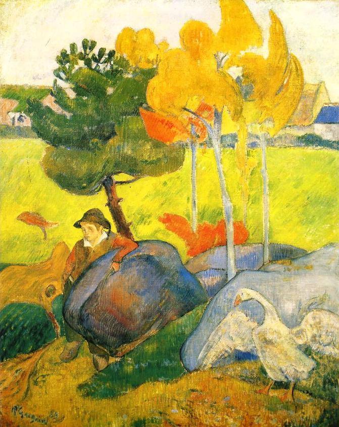 Paul Gauguin, 'Petit Breton à l'oie', 1889.
.
Parfois, on aimerait retourner en enfance, garder des oies. Moi, c'était du bétail, j'adorai, j'en étais fière !
.
#gauguin #paulgauguin #oies #enfance #jaune #modernart #pontaven #bretagne #artcollection #yoyomaeght #maeght