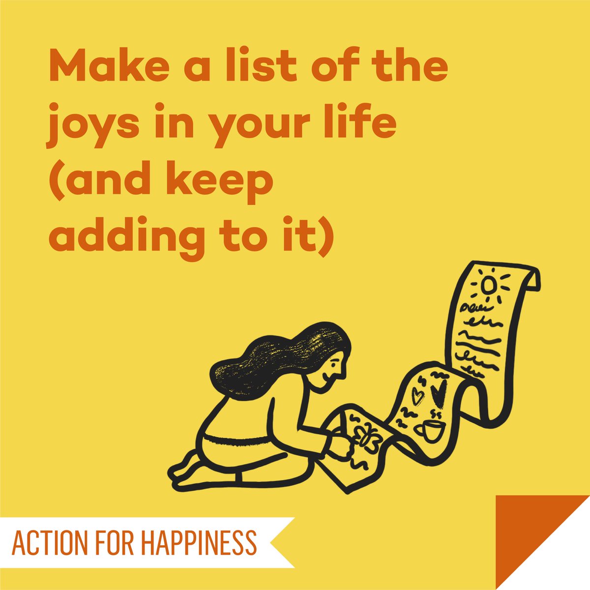 Joyful June - Day 30: Make a list of the joys in your life (and keep adding to it) actionforhappiness.org/joyful-june #JoyfulJune