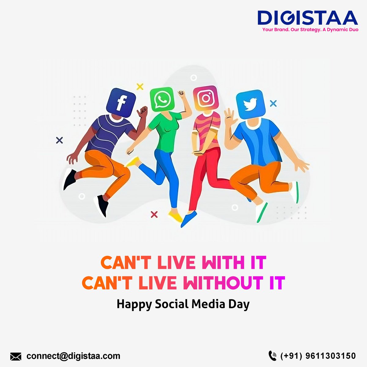 digistaa's tweet photo. Social media has made our lives easier. Let us connect together to thank the social media platforms altogether.

#happysocialmediaday #socialmediaday #digistaa #digitalmarketing #socialmediamarketing #socialmedia https://t.co/mE2p4Bj678