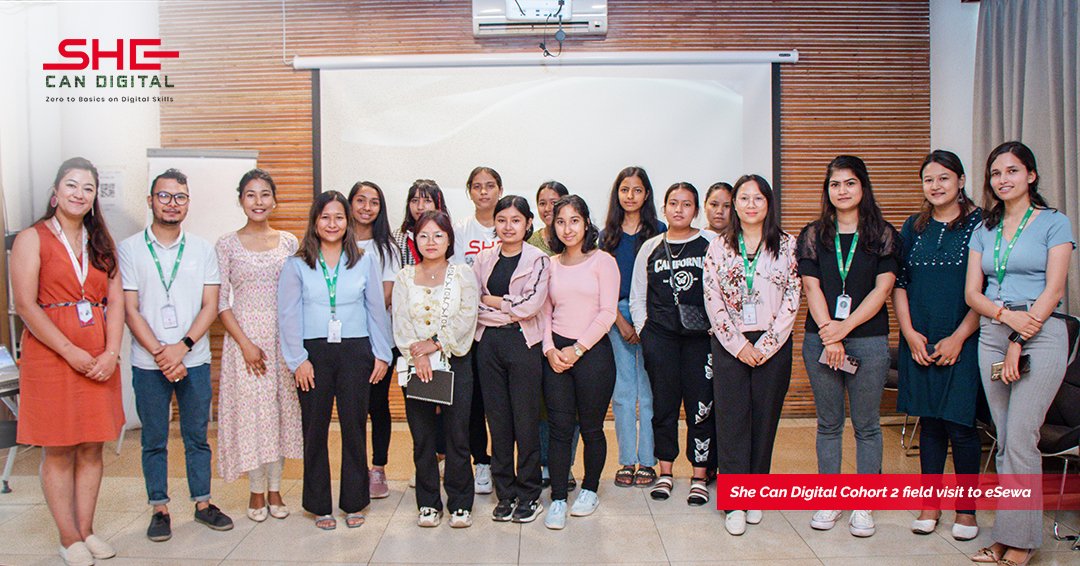 Coderushnepal's tweet image. Day 3 of field visit! Our students of the She Can Digital embarked on a field visit to - taking their digital and life skills to new heights! 💪
#CodeRush #SheCanDigital #SheCanDigitalCohort2 #DigitalSkills #FieldVisit @eSewaNepal @kingscollege_np #kingscollegenepal #esewa