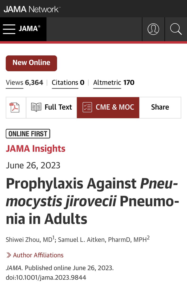 infeccHRUmalaga's tweet image. Revision 📚en @JAMA_current sobre #profilaxis frente a #Pneumocystisjirovecii 🫁 Resumen🤓en tabla 👇🏻📸 Pero ojo 👀 también si #corticoides  (≥20 mg prednisona/día  ≥1mes) con inmunosupresion adicional (neoplasia, otra medicación inmunosupresora…) jamanetwork.com/journals/jama/…