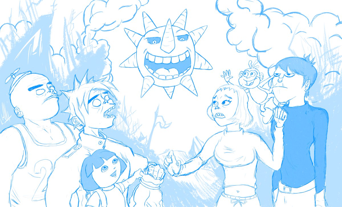 I drew a new crossover. The sunshine was in the bag. #art #thegorillaz #doratheexplorer #artist #souleater