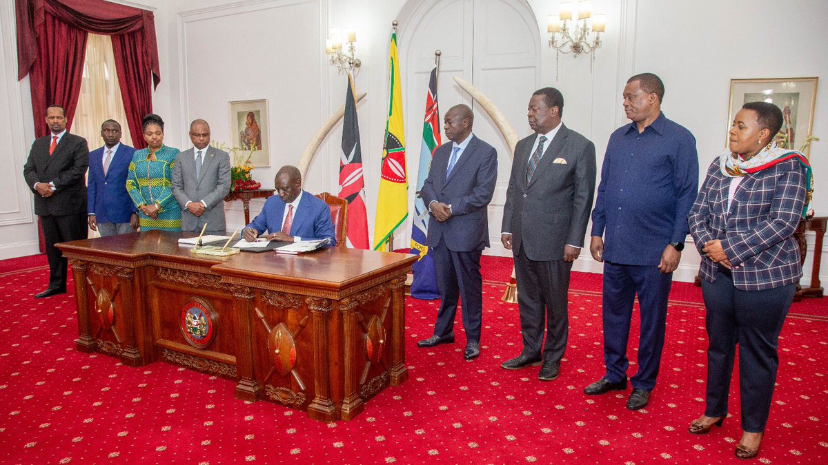 President Ruto Signs the County Allocation Revenue Bill and Equalization Fund Appropriation Bill 2023 at State House, Nairobi.