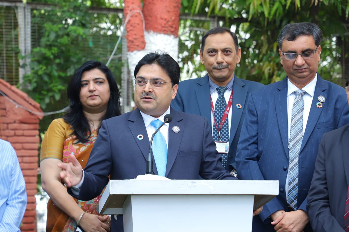 theicai's tweet image. CA. Aniket S. Talati, President-ICAI, CA. Ranjeet K. Agarwal, Vice President-ICAI, ICAI CCMs &amp;amp; Secretary-ICAI at the Official Unveiling of the Special Logo to commemorate the Start of its glorious 75th Year Celebrations on eve of #CADay2023 at ICAI HQ, New Delhi 
#ICAIat75