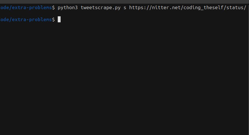 coding_theself's tweet photo. Day 29 of #100DaysOfCode :

- I have built an *nitter* tweet and thread extractor using python3.

- First, pass "a" if it's a single tweet or "s" if it's a thread then, pass the nitter url for the thread or tweet.

It will extract and create a markdown file name exactly the same. https://t.co/1jBiP3Jrv8