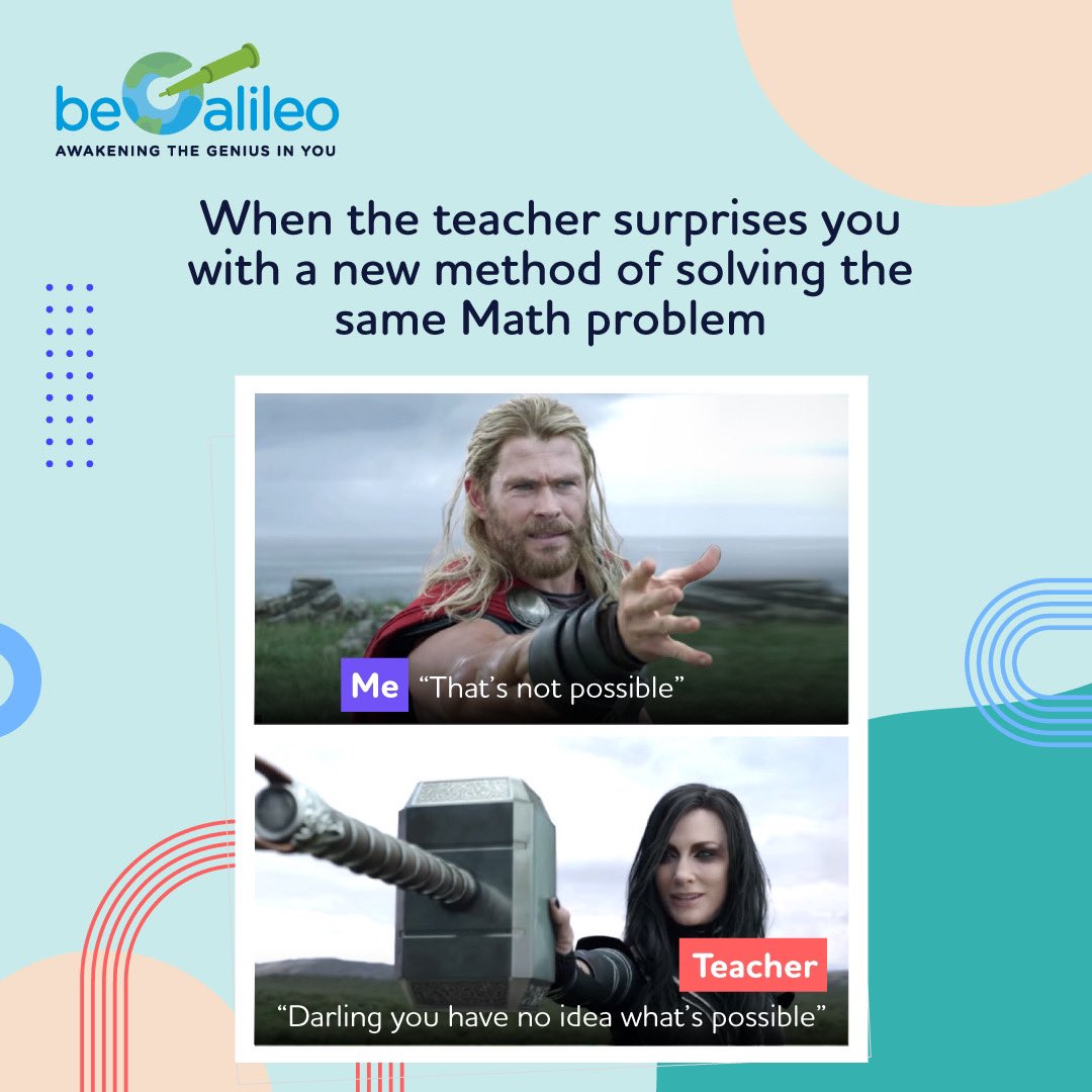 beGalileo's tweet image. Math never fails to surprise us!
#Math #MathClass #MathExpert #MathTeachers #MathTutoring #Mathematics #InteractiveClasses #FunMath #LearningThroughPlay #OnlineClasses #MathPuzzle #LogicalReasoning #LogicalThinking #LearnToCode #beGalileo #MathMemes #memesdaily #memes