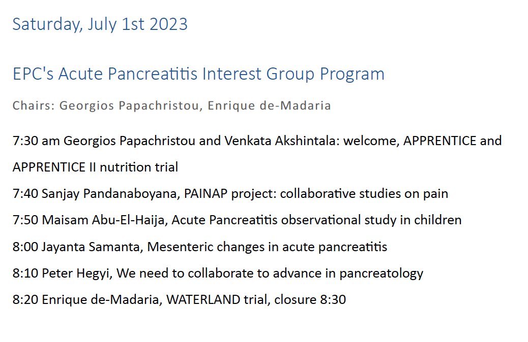 Do you love clinical research in acute pancreatitis (AP)? Are you in Alpbach @EurPancClub meeting? 
THEN COME ON SATURDAY 7:30AM TO THE AP INTEREST GROUP with superstars @GIPapachristou @V_Akshintala @sanjay_HPB @MaisamHaijaMD @Jayanta_sam Peter Hegyi and me
Don't miss it! 
🙏🏼RT