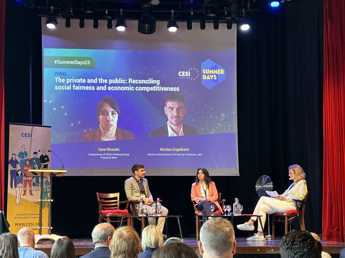 #SummerDays23 2 day has started!🔥

Amazing keynote speakers accompany us during the morning:#KatleenVangodtsenhoven, <a href="/AdeccoGroup/">The Adecco Group</a>, <a href="/AGarnero/">Andrea Garnero</a>, <a href="/OECD/">OECD ➡️ Better Policies for Better Lives</a>, <a href="/kuiper_em/">Elizabeth Kuiper</a>, <a href="/epc_eu/">European Policy Centre</a>, <a href="/Rinaudo_S/">Sara Rinaudo</a> <a href="/CESIunions/">CESI - Independent Trade Unions</a>, and #NicolasEngelbarts, #GermanCivilServiceFederation!  

#greeneconomy #futureofwork
