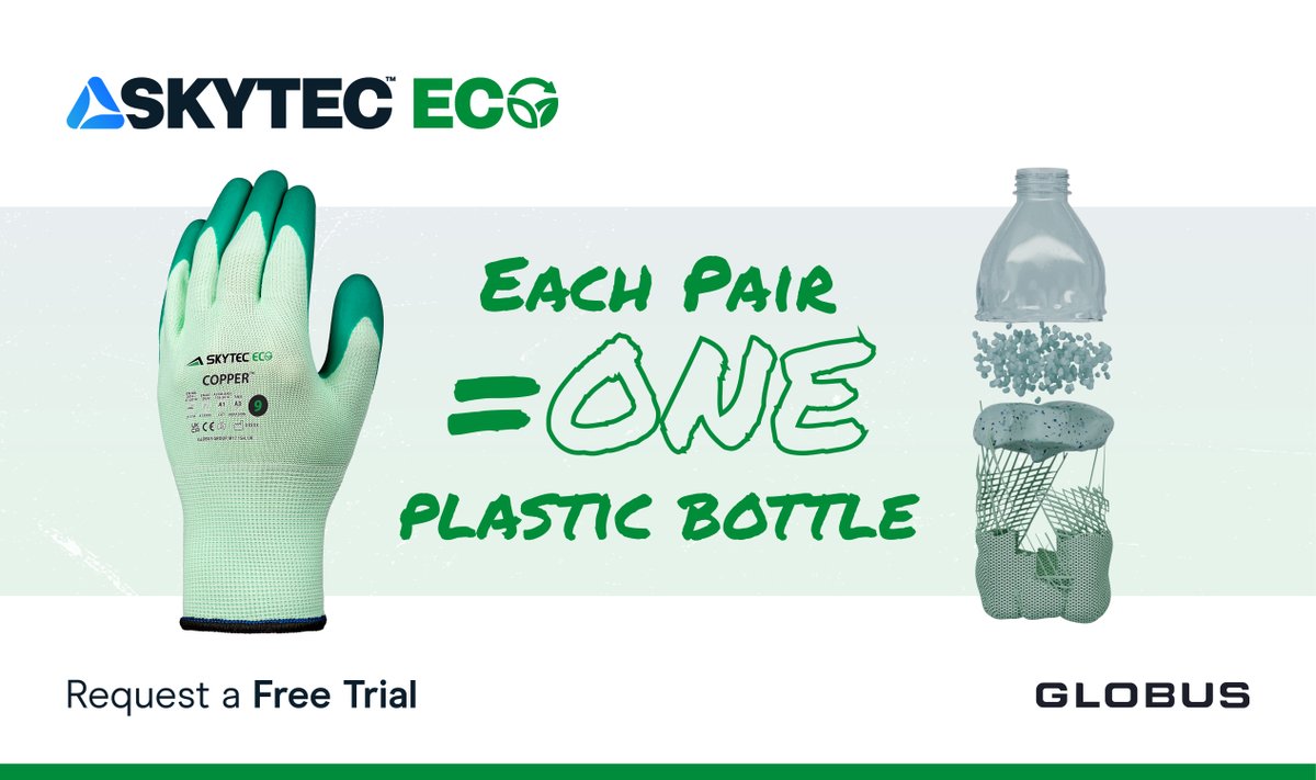 By choosing Skytec Eco, businesses can reduce their carbon footprint, lower landfill, and support sustainability, all while providing their workers with the best possible protection. 

Join us in making a difference with Skytec Eco: globusgroup.com/skytec-eco-glo…