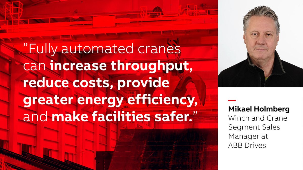 ABBMotion's tweet photo. #EOT cranes are essential in several industries. #ABBdrives offer sensorless #antisway and position control for effective #crane operations. Read the story and learn about the solution: https://t.co/Vz4TUShv0t https://t.co/Q00ojPKWNu