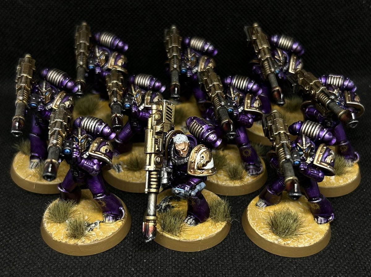 Cvife's tweet photo. @SpensPainting @Plutonium_OD @warhammer Hi, I’m Rupert. My favourite paint is eidolon purple and these are my minis. https://t.co/tXH5cr8mZS
