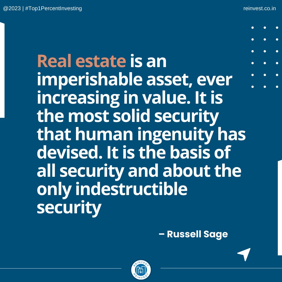 American financier & real estate expert Russell Sage on the value of real estate. 

#reinvest #RealEstateInvesting #PropertyInvestment #RealEstateMarket #RealEstateQuotes #AssetAppreciation
#WealthBuilding #SecureInvestments #PropertyOwnership
#InvestmentStrategy