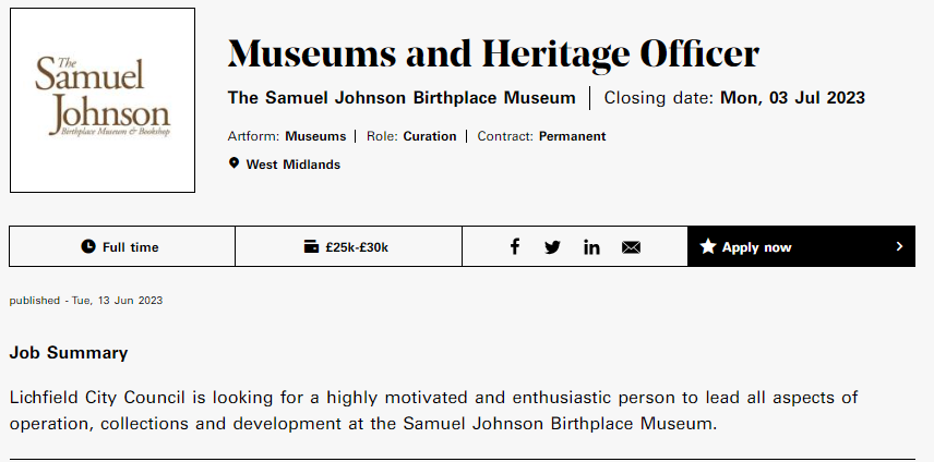 We are hiring! Take a look at the MHO job description here: artsjobs.org.uk/jobs/24141