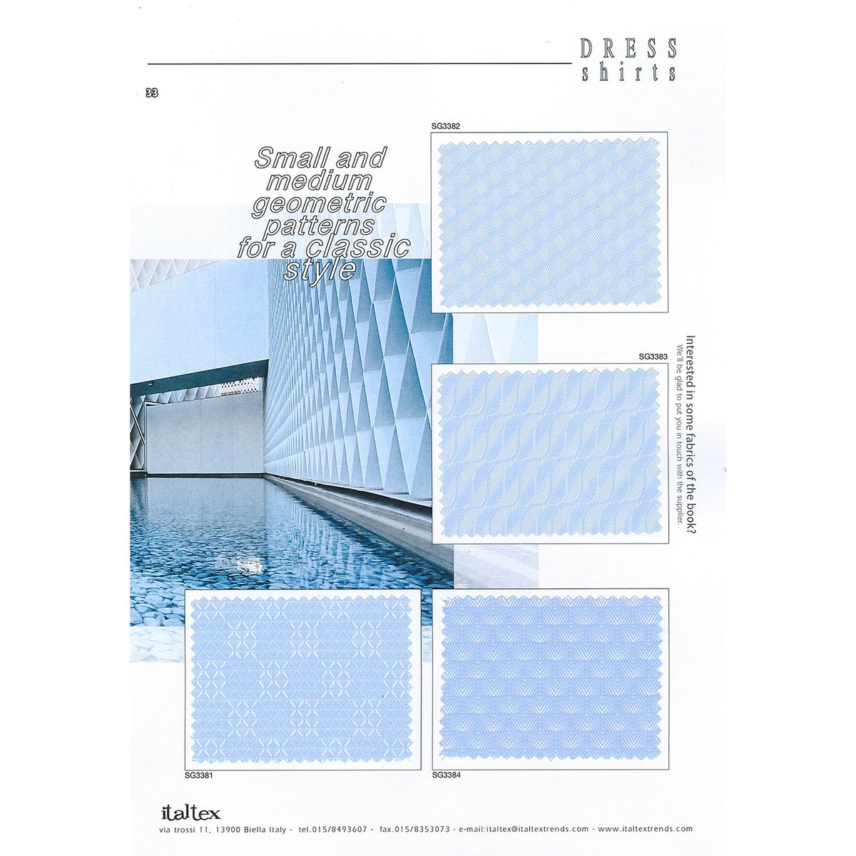 New inspirations for #trending #dress #shirts  in small and medium geometric patterns - from the Italtex #fabric and color #fashion #trend #forecast #swatch #book Dress Shirts Spring/Summer 2025 italtextrends.com/collections/sh…