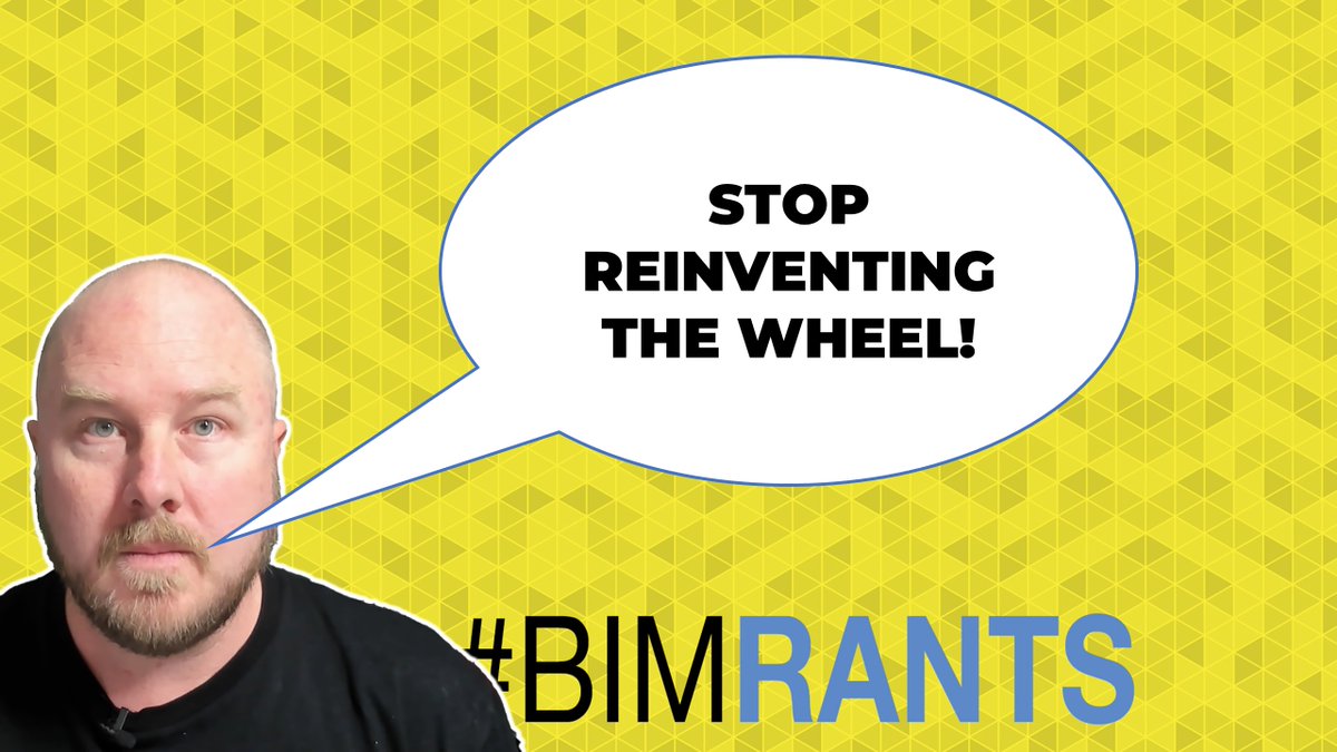 Nathan Hildebrandt (@digitalnath) on Twitter photo It's Friday afternoon and I am Annoyed! Time for another BIM Rant. Why are people in the industry always trying to reinvent the wheel? There is no need for the creation of standard after standard if standards already exist.
youtu.be/jZR15ixRC_k It's Friday afternoon and I am Annoyed! Time for another BIM Rant. Why are people in the industry always trying to reinvent the wheel? There is no need for the creation of standard after standard if standards already exist.
youtu.be/jZR15ixRC_k