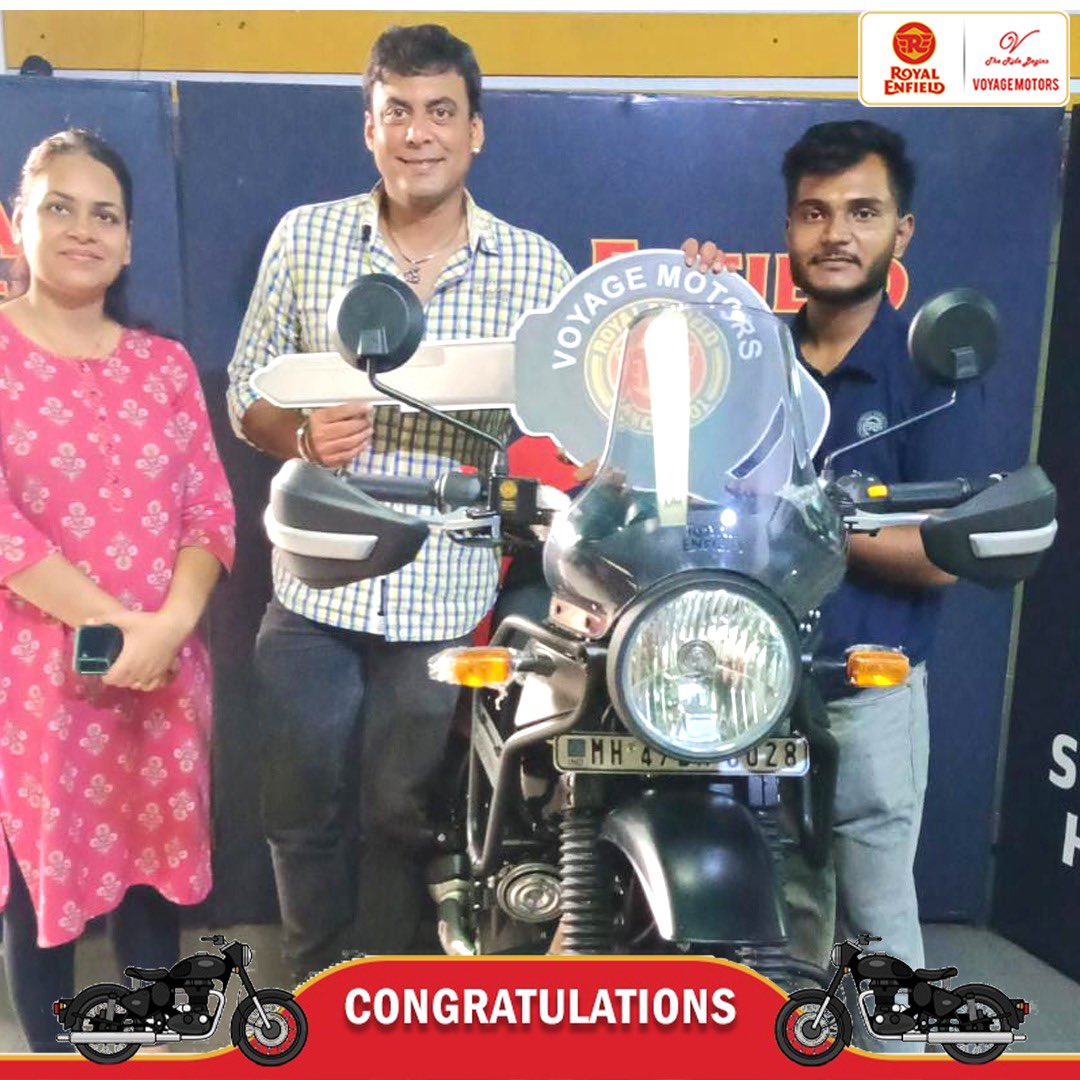 VoyageMotorsRE's tweet photo. Mr. Akshay Shirke
Mr. Anirban Mukherjee
Mr. Raymond Bharucha
Mr. Mehul Dadhich
Welcome to voyagemotorsre club.
The ride begins
#VoyageMotors #RoyalEnfieldIndia #madelikeagun #classic350 #Himalayan #Meteor3 #hunter #hunter350 #scram411
#REHappyservice
#REDelightedService https://t.co/hh8joY4UMb
