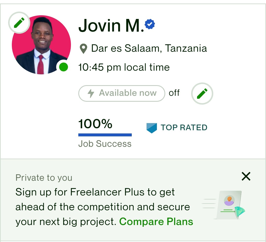Mr. Jack on X: Exciting news! I just received the TOP RATED badge on @ Upwork! 🔝 As a top-rated freelancer on Upwork, I have four essential  pieces of advice for newcomers to