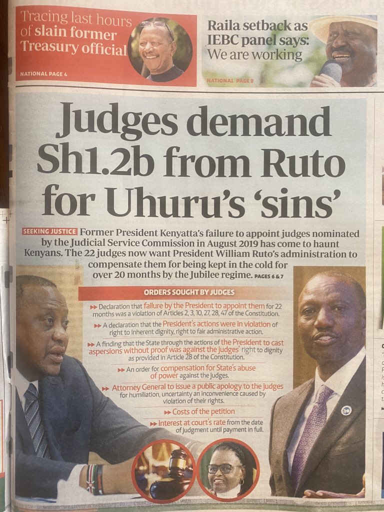 Whereas it is undisputed that a wrong was committed against the Judges and the Constitution, it will be imprudent to saddle the Government of President William Ruto and the taxpayer with this liability. Uhuru Kenyatta and Kariuki Kihara ought to have been impeached and/or…