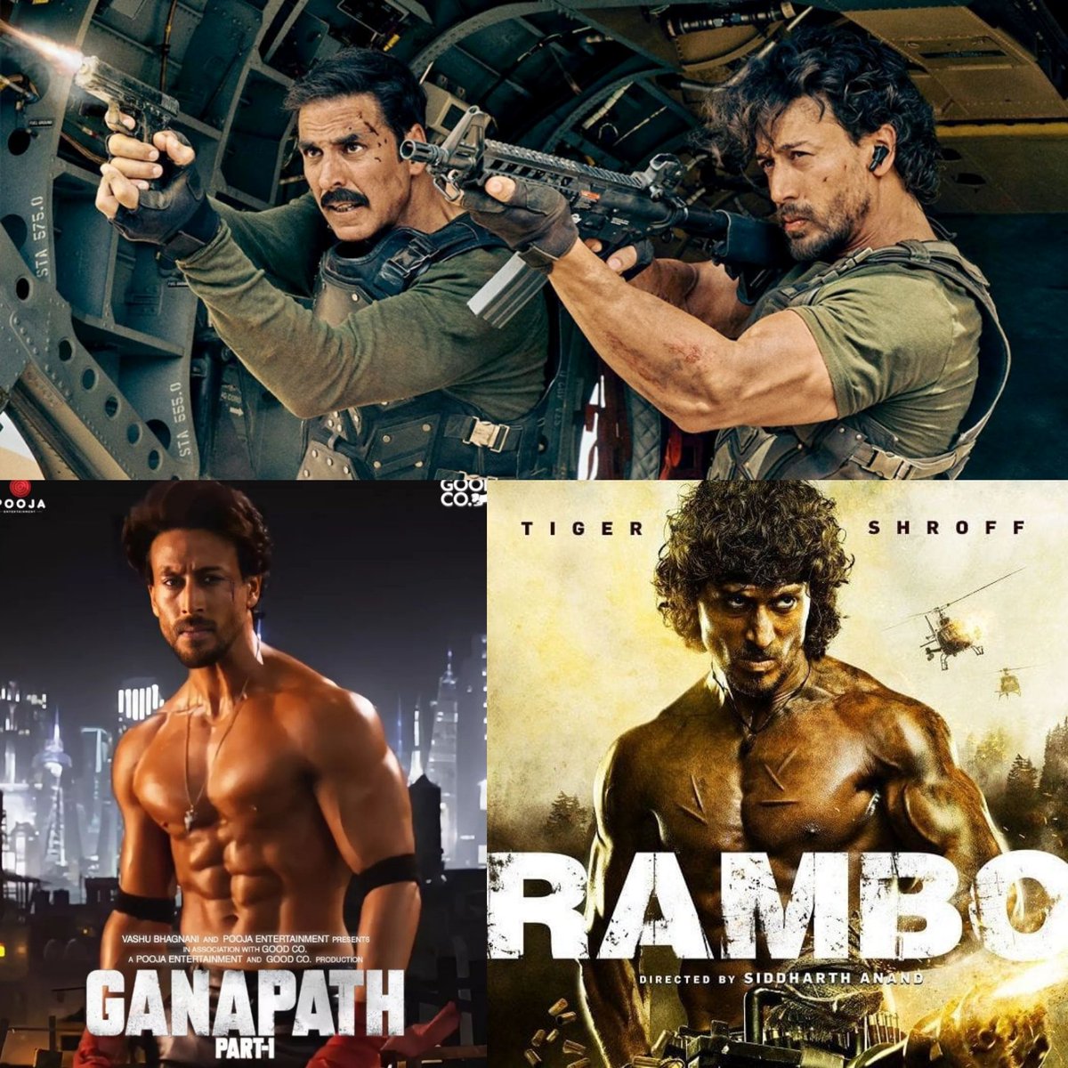 RaMediacom's tweet photo. #TigerShroff impressive lineup
#BadeMiyanChoteMiyan with #AkshayKumar #AliAbbasZafar
#Ganpath with legend #AmitabhBachchan
#Ramboo india adaptation with #SRK's #Pathaan director #SiddharthAnand https://t.co/3Omzt2ah9V