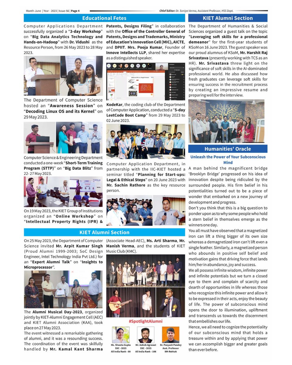 Kiet_edu's tweet photo. Unveiling the June 2023 edition of KIET Chronicle - The College Newsletter: A canvas of triumphs, innovations, and remarkable strives.
#kiet #kiet_group_of_institutions #ghaziabad #aktu #chronicle #KIET_Chronicle_June_2023 #KIET_Chronicle #KIETChronicleJune2023 #LatestNews https://t.co/51xXu2q0cT