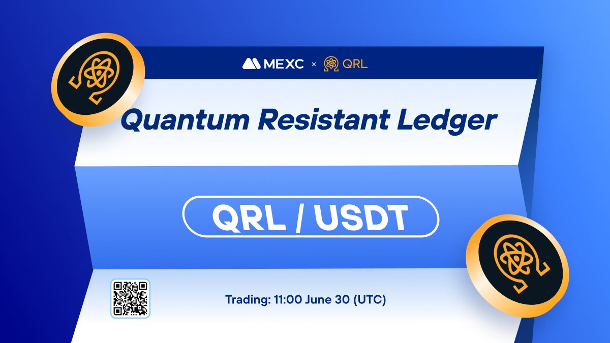 MEXC's tweet photo. Happy to announce that the @QRLedger Kickstarter has concluded and $QRL will list on #MEXC!

🔹Deposit: Opened
🔹QRL/USDT Trading: Jun 30, 11:00 (UTC)

Details: https://t.co/uiroXfGZfT https://t.co/ORqmT94baS