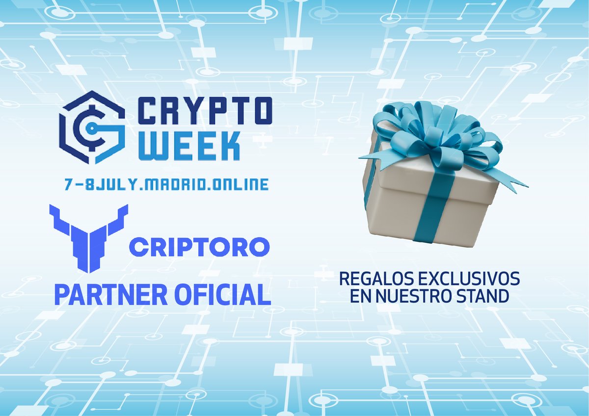 CriptoroEs's tweet image. CRIPTORO en @CryptoWeekMad

Estaremos presentes en el mayor evento sobre criptomonedas, trading, inversión, blokchain, NFTs, web3 y metaverso que se celebrará los días 7-8 de Julio en Madrid.

🔝Somos partner oficial.

VISITA NUESTRO STAND y recibe regalos exclusivos.

#Cripto