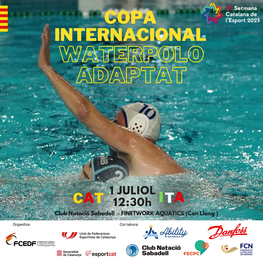 cnswaterpolo's tweet photo. PARTIT INTERNACIONAL DE WATERPOLO ADAPTAT
➡️Catalunya - Itàlia
➡️Dissabte 1 de juliol
➡️12.30
➡️Finetwork Aquatics de Can Llong
No us el perdeu !
#somCNSabadell #adnclub #wpability #sabadellarreu #wpinternacional https://t.co/jbqPbItA0D
