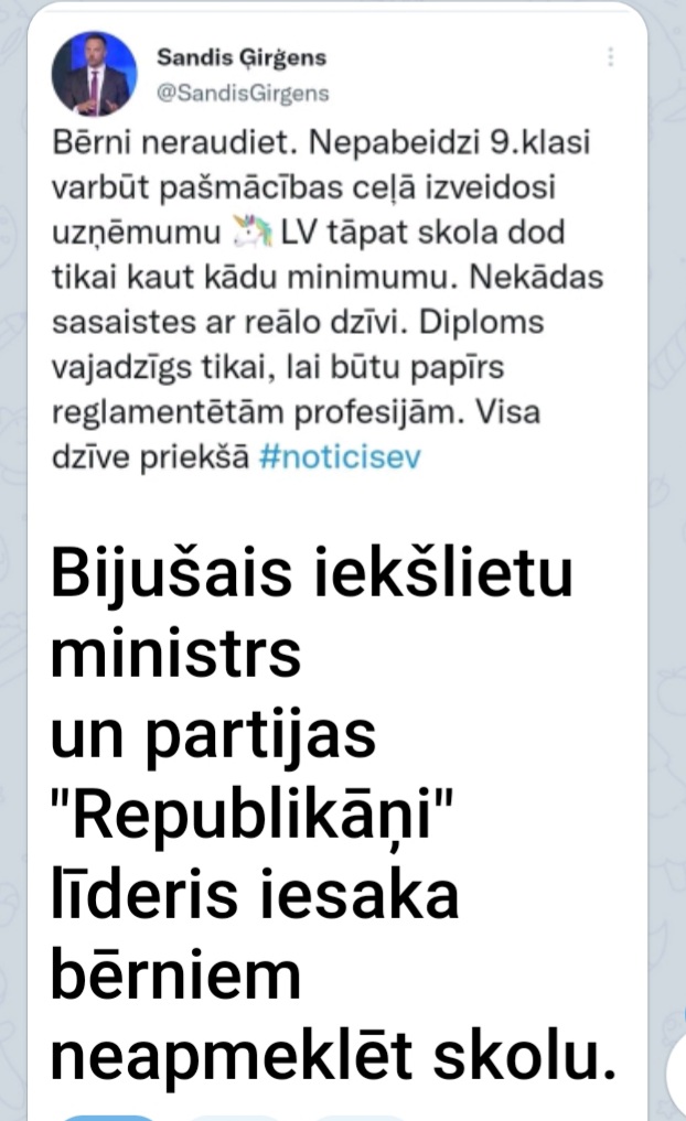 Tā tiks radītas analfabētu paaudzes ... primārais - verga ,,zaļais zīmogs,,