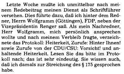 1986: Im Bundestag beschwert sich Herbert Rusche, der erste offen schwule Abgeordnete der deutschen Geschichte, über homophobe Zwischenrufe von CDU/CSU.
