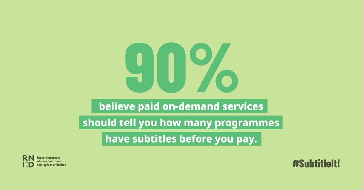 Today we’ve released our #SubtitleIt report that shows the barriers that deaf people and people with hearing loss face trying to access TV programmes on catch up services.

We’re calling on the Gov to introduce the Media Bill asap.

Read the full report: bit.ly/3CQaxqo