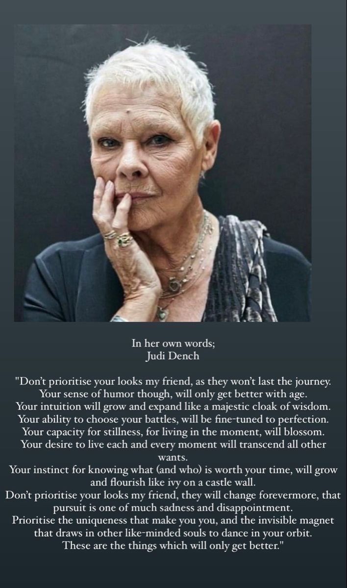 Gentle reminder... #SelfCareFriday I came across this beautiful epic #poem which resonated deeply & is quite fitting for a self-care Friday reminder & shout out! ☺️ TRUE ROLE MODEL In the poem written by Donna Ashworth inspired by Dame Judi Dench👇🏽 #Belonging #EmbraceTheNow