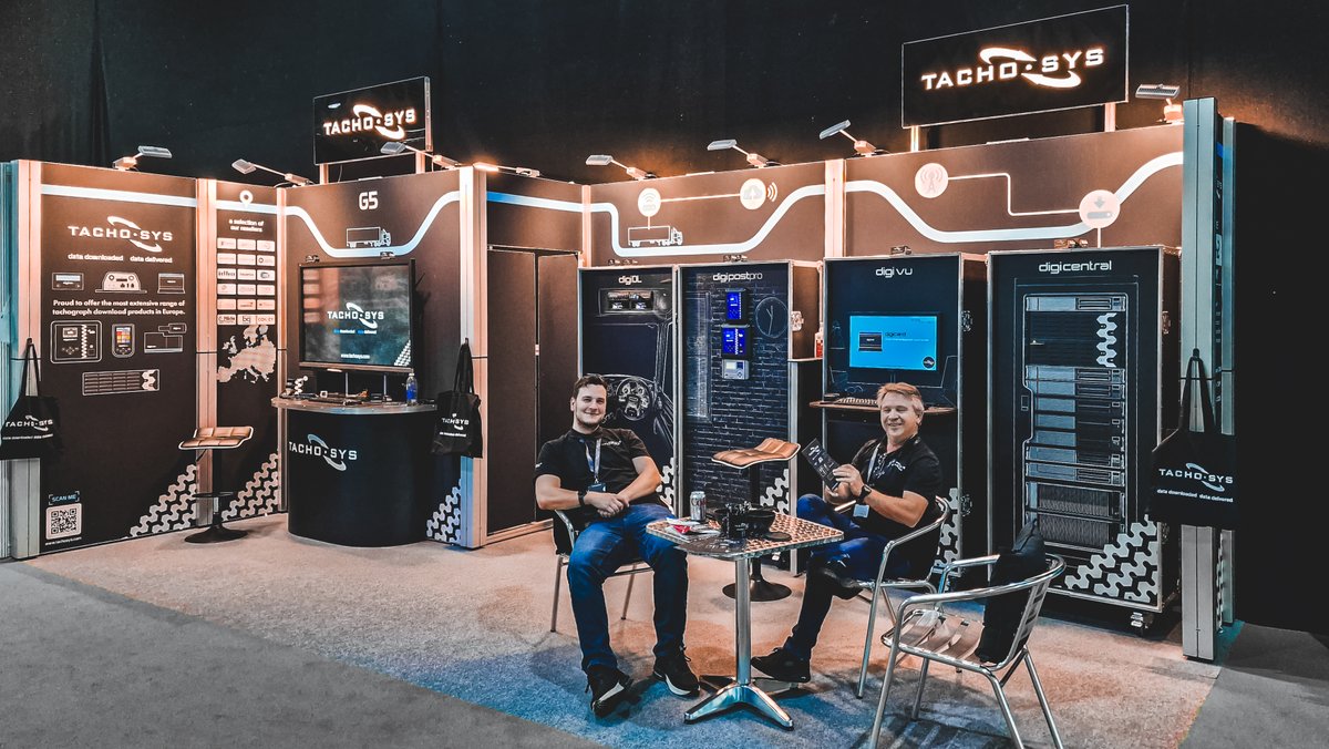 Tachosys's tweet image. == RTX Day 03 ==

After another successful day yesterday Pete and Kieran enjoyed a well earned sit down in preparation for our third and final day @RTXPO_ today. We&apos;re here on stand G5, come and say hello.

#Tachosys #tachograph #RTX2023 #roadtransport