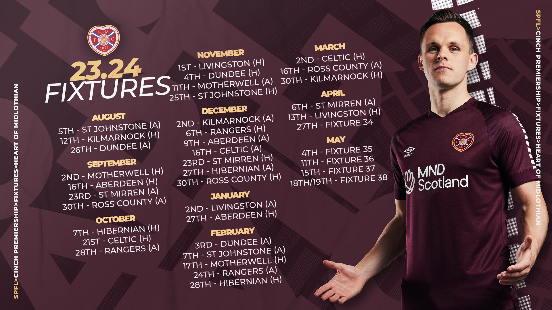Hearts fc cheap fixtures