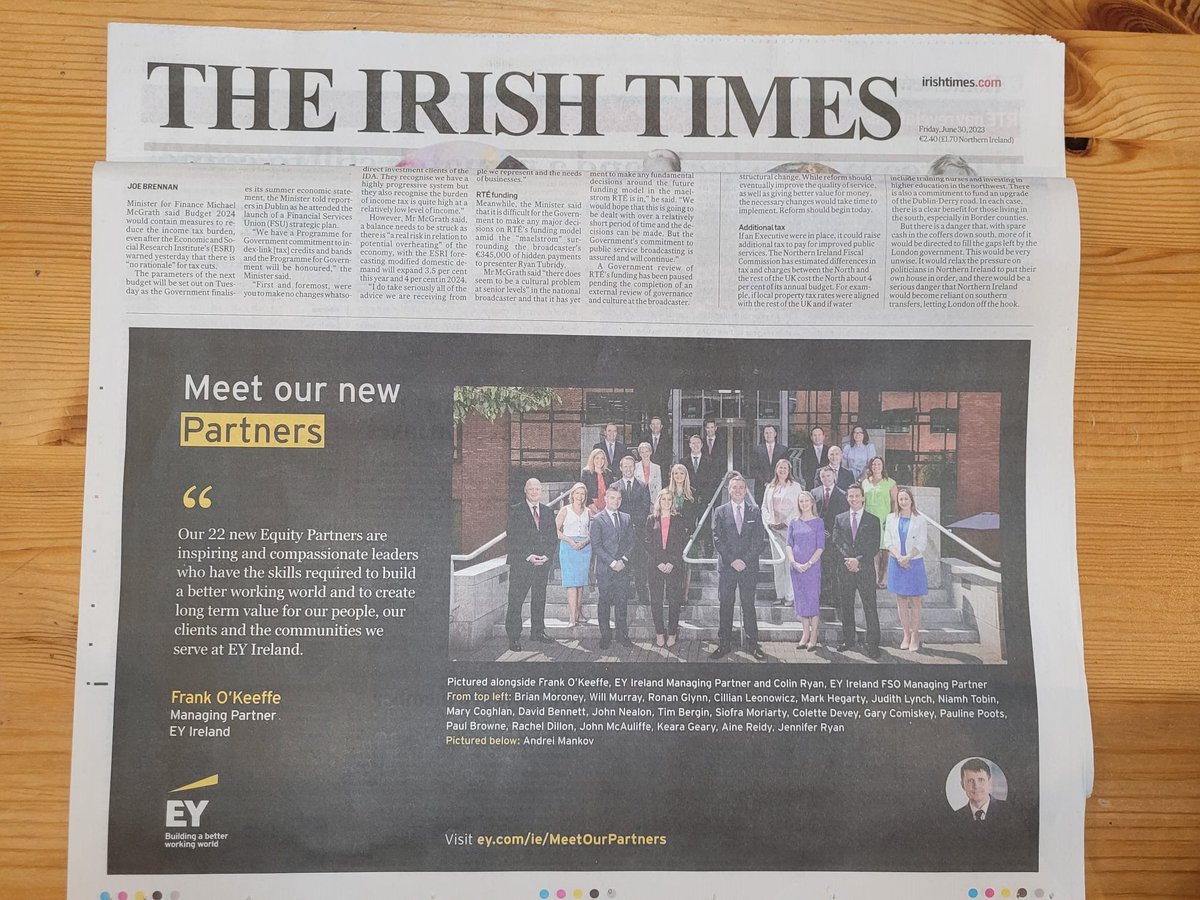 Today is an exciting day for us in @EY_Ireland as we announce our 22 new equity partners. These outstanding colleagues are committed to building a better working world for their clients while leading and inspiring our exceptional EY Teams to do likewise. #BetterWorkingWorld