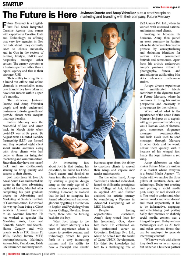 MercuryFuture's tweet photo. We are happy to share this article with our friends, family and clients. Do Read! https://t.co/7XVOEjiqMz

#goamarketingagency #IntegratedAgency #futuremercury #goaagency #startupgoa #BusinessGoa #fullstackagency https://t.co/BGQvALhySS