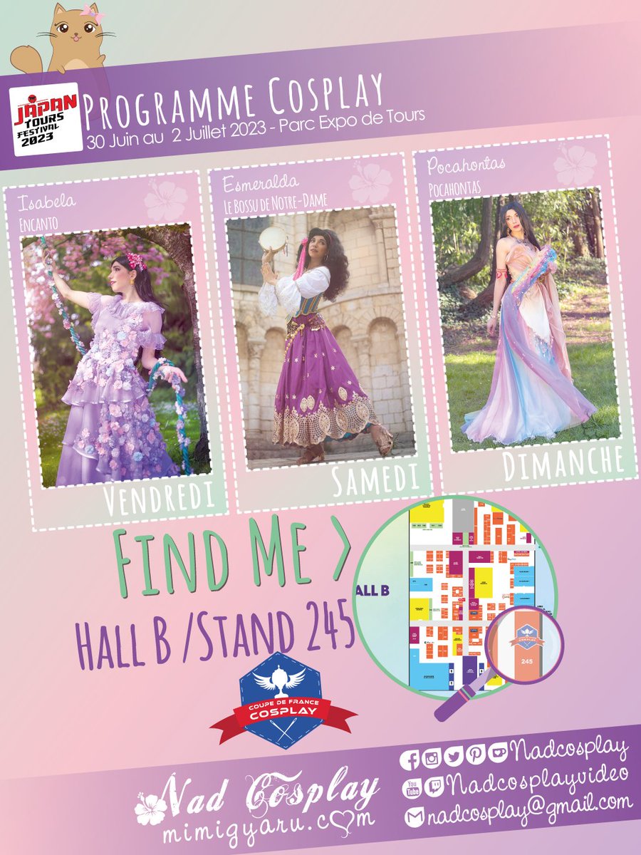 C'est parti pour <a href="/JapanTours37/">Japan Tours Festival</a> ! Voici les planning 😉 
Venez me faire un coucou sur le stand 245 de la <a href="/cfcosplay77/">Coupe de France de Cosplay</a>