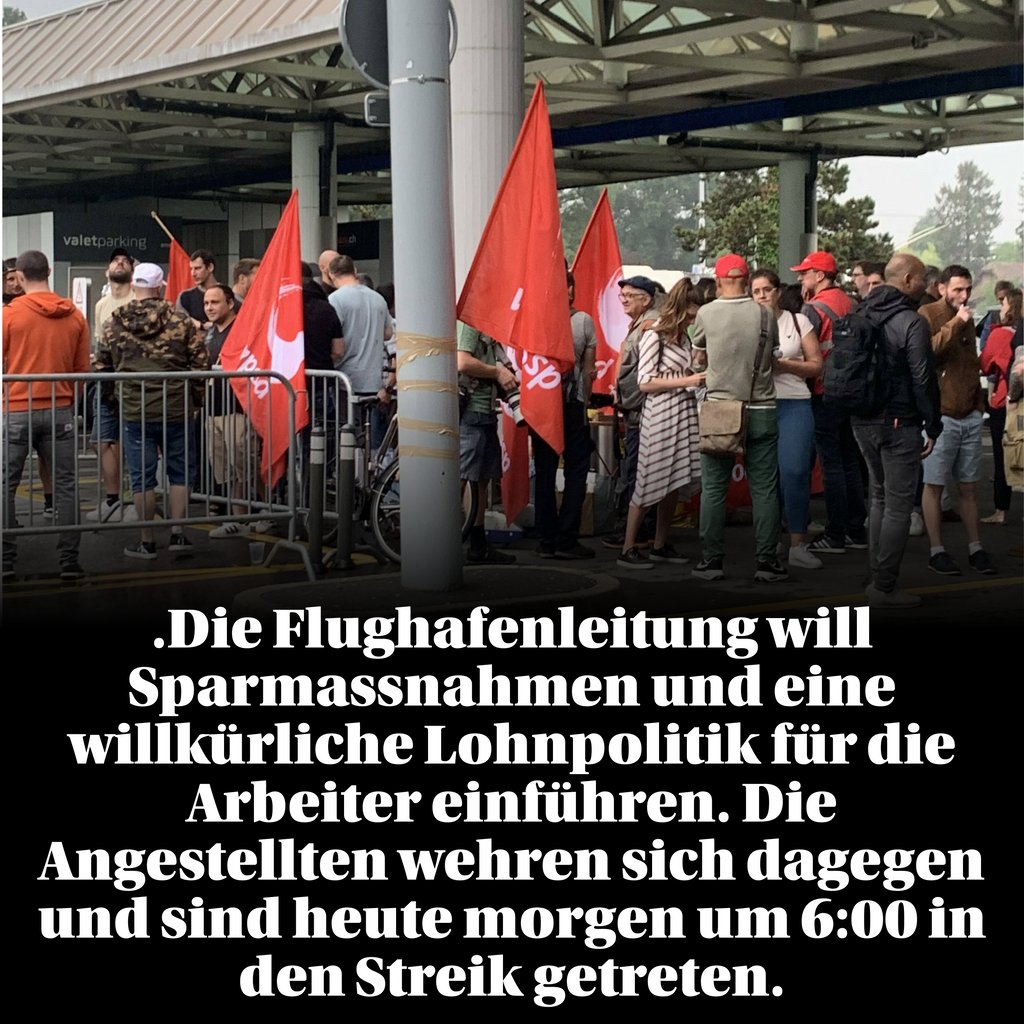 kommunismus_ch's tweet photo. Der Flughafen Genf ist seit 6:00 Uhr im Streik jetzt wird von den Arbeitern an der Streikversammlung entschieden wie es weiter geht.

#Streik #Genf #Flughafen #Funke #Klassenkampf #VPOD #SSP #Greve https://t.co/YQOpYIm0qt