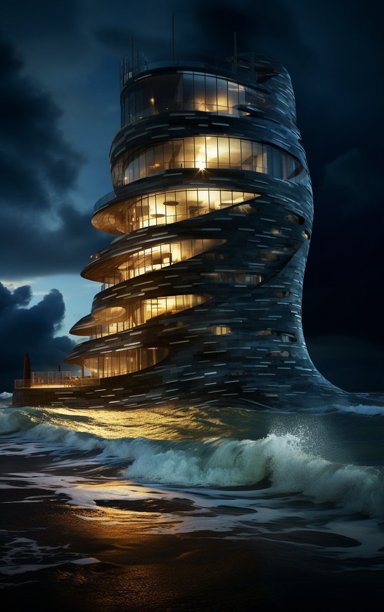 architecture in ocean visualization #ai #modjourney