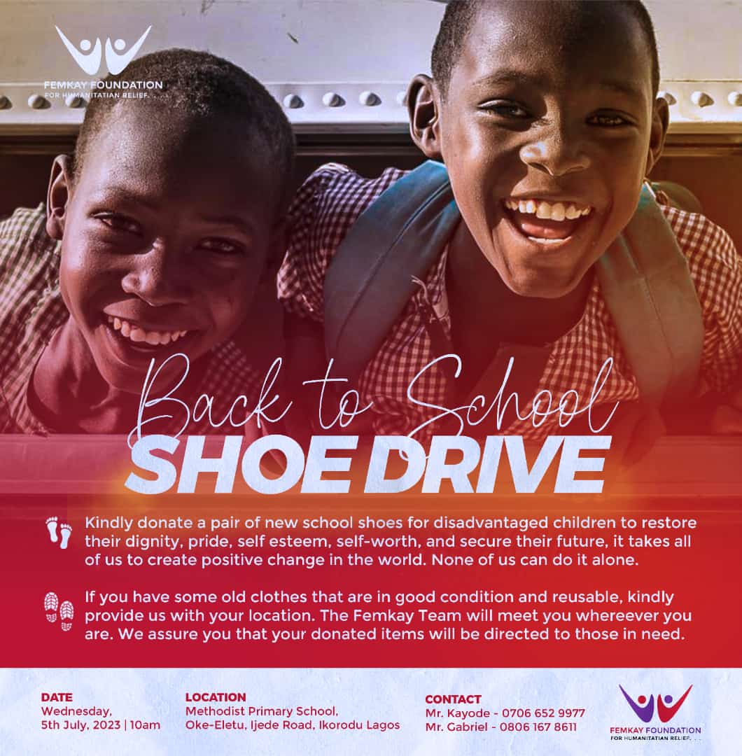 Lil_Gablex's tweet photo. Our foundation's @FemkayF next outreach is just few days away.
If you're yet to support our #OrphanageOutreach or #Backtoschoolshoedrive, you're not late π―
We don't do this cos we have, but cos we want to see a smile on everyone's faces.
Kindly join us in giving hope ππ½ https://t.co/UnXHuDTXf4