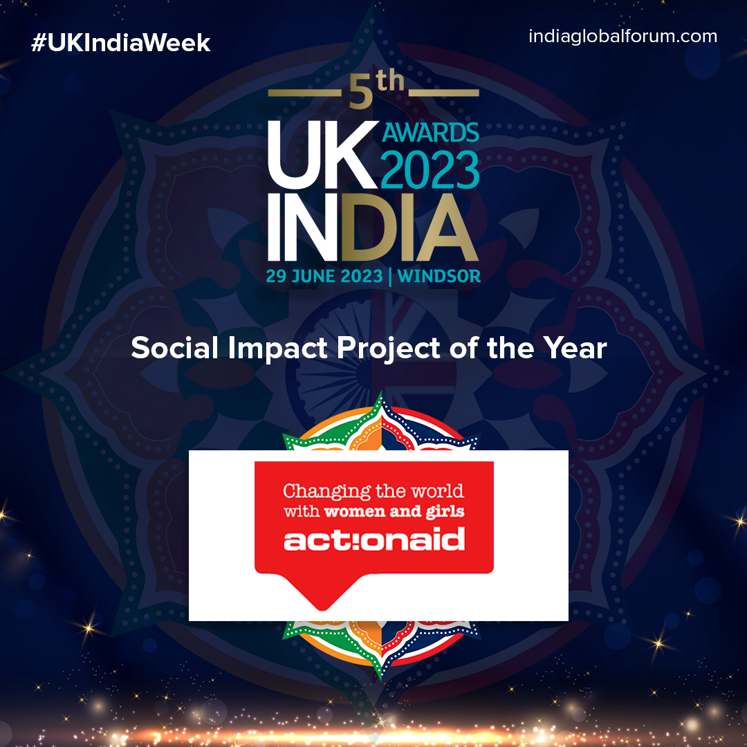 Delighted to share that we  have been awarded the "Social Impact Project of the Year" at the 5th Annual #UKIndiaAwards. 

Congratulating our teams for their committed work to serve women and marginalised groups across India 🇮🇳!
<a href="/ActionAidIndia/">ActionAid Association</a> <a href="/ActionAidUK/">ActionAid UK</a> <a href="/IGFupdates/">India Global Forum</a>