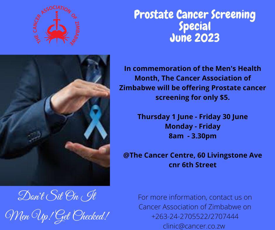 Today is the last day. Take advantage of the screening special and get screened today. #EarlyDetectionSavesLives
#MensHealthMonth <a href="/NewsDayZimbabwe/">NewsDay Zimbabwe</a> <a href="/ZBCNewsonline/">ZBC News Online</a> <a href="/StarfmZimbabwe/">Star FM</a> <a href="/ZiFMStereo/">ZiFM Stereo</a>
