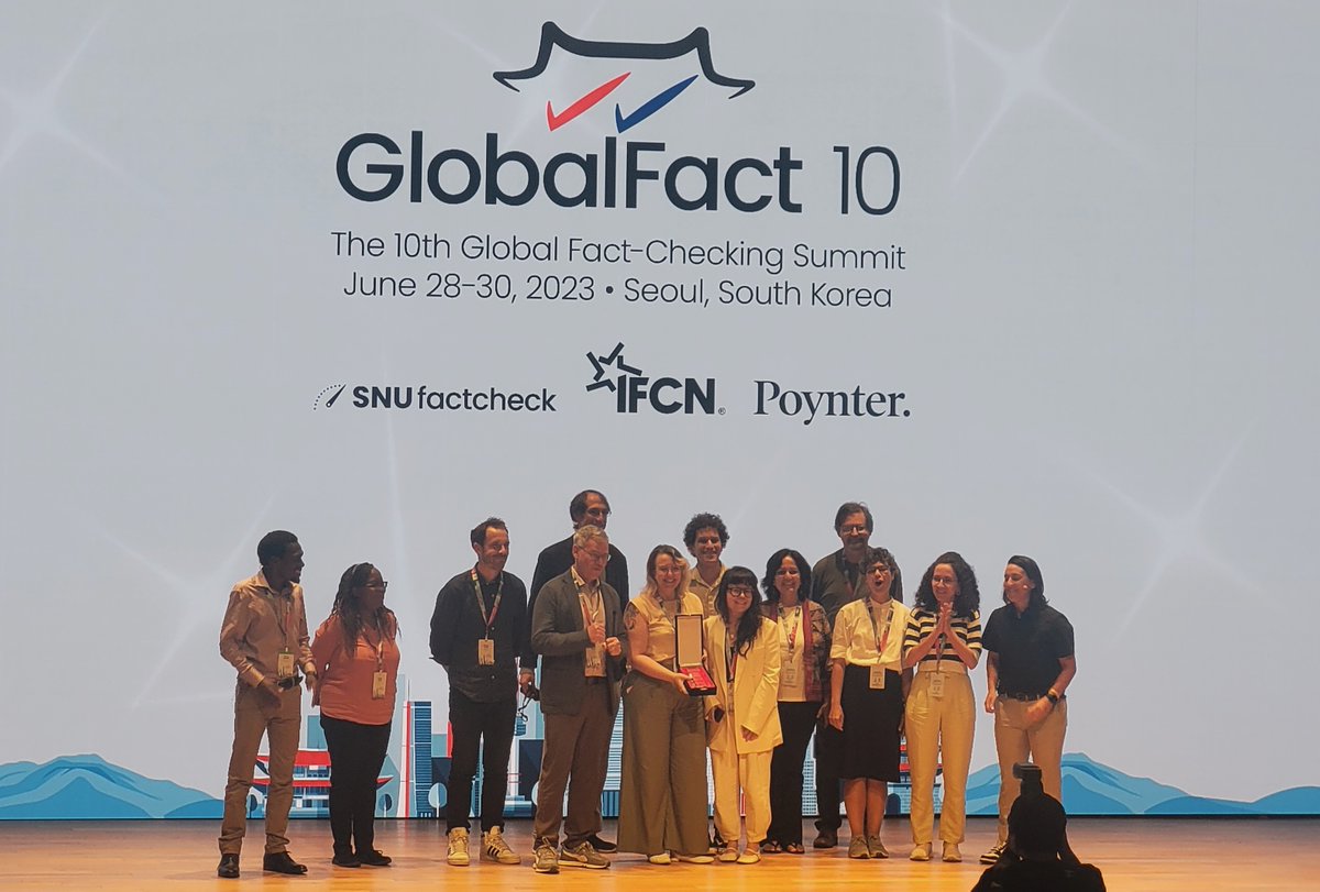 meedan's tweet photo. Big news! We are super excited to share that Confirma 2022 has won the Most Creative Collaboration at #GlobalFact10 Awards. Meedan collaborated with @estadaoverifica, @agencialupa, @aosfatos, @uolconfere, @Comprova on this project. Congratulations to everyone for the great work! https://t.co/24LGDV4UrR